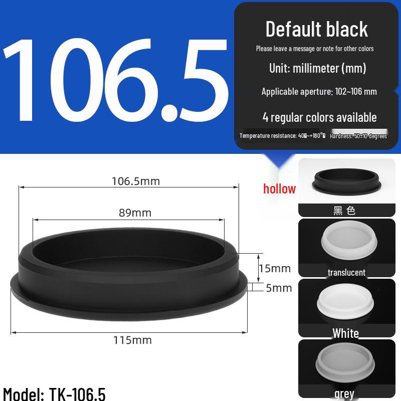 Black High-Temperature Resistant T-Shaped Silicone Stopper - Round Hole Rubber Gasket & Shock-Absorbing Blind Plug