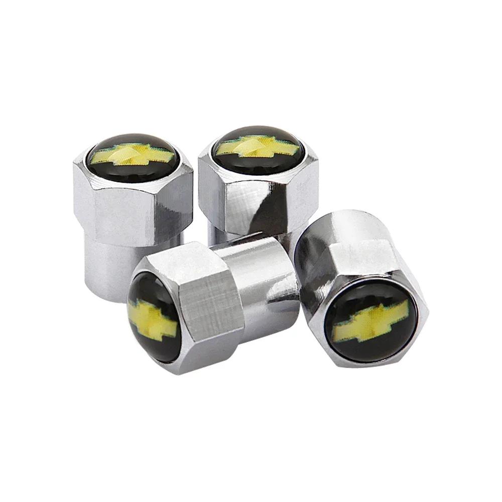 4PCS Alloy for Chevrolet Car Emblem Tire Valve Caps Sail Silverado Cruze Captiva Malibu Orlando Aveo Lacetti Wheel Stem Covers  KA9