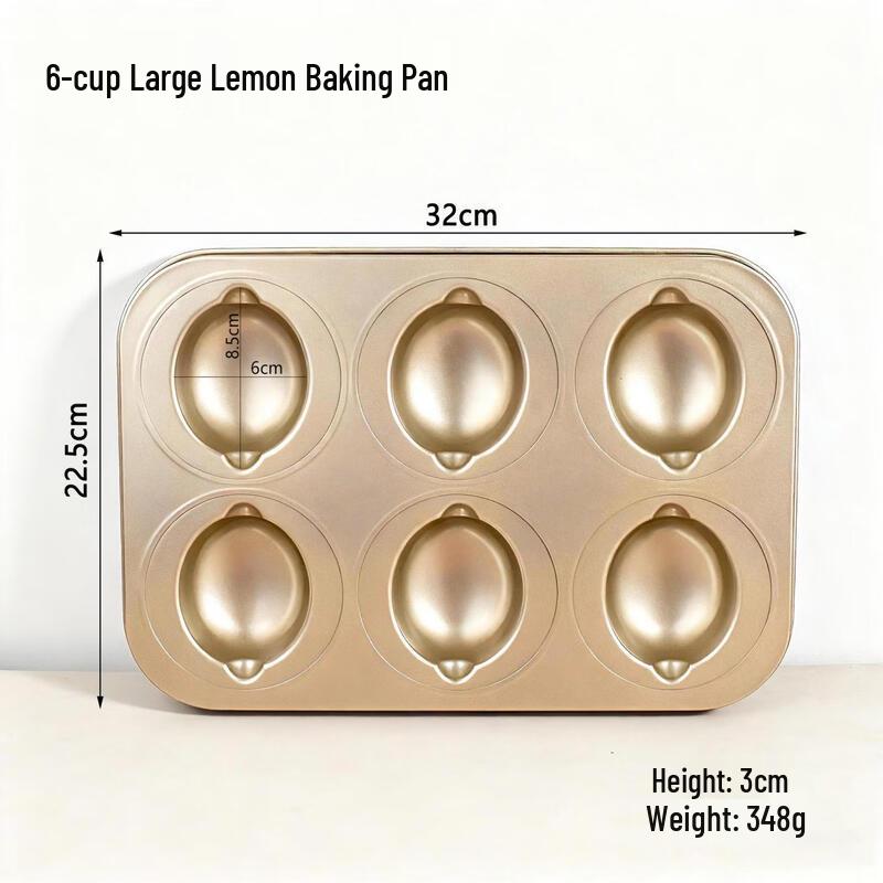 MDNG Non-stick 6-Cavity Lemon Baking Pan Set