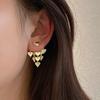 Japan and South Korea Summer Simple Love Fringed Stud Earrings a Two-wear Temperament Versatile Earrings Fashion Earrings Niche Women