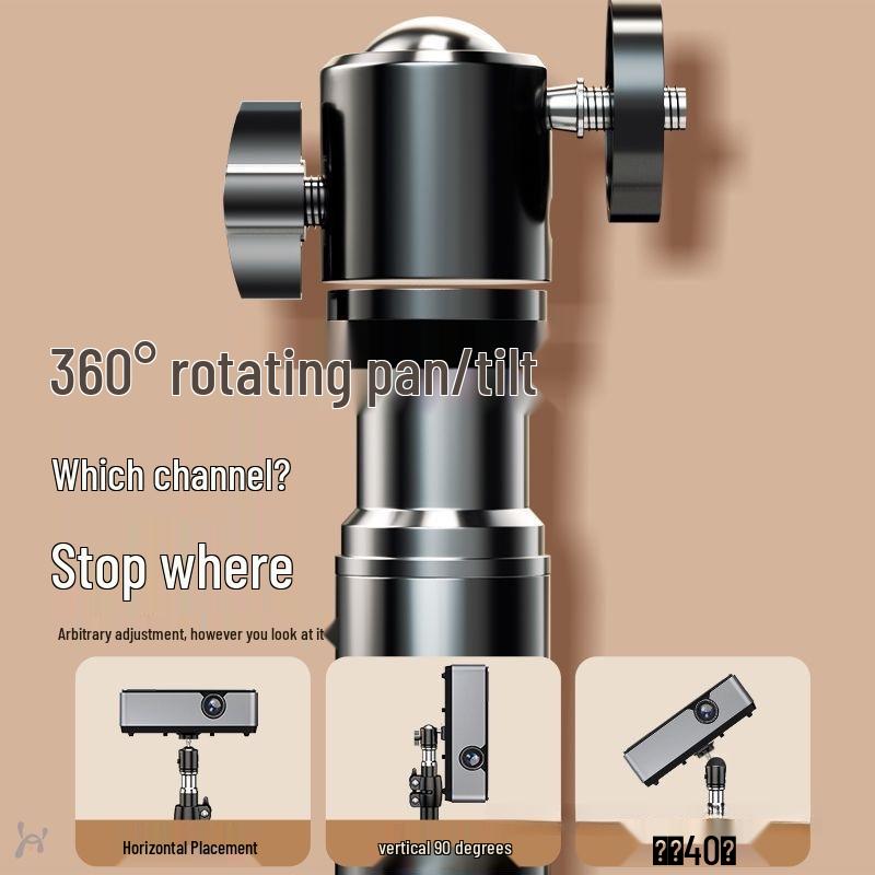 Compact Desktop Projector Stand with Adjustable Bedside Tripod and Alloy Tray