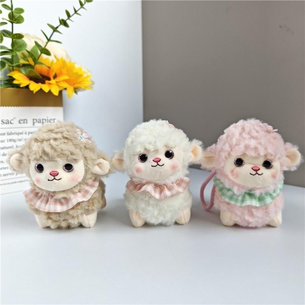 Lamb New Year Sheep Plush Doll Ornaments Fluffy Lamb Pendant Sheep Plush Keychain Bedroom Decor