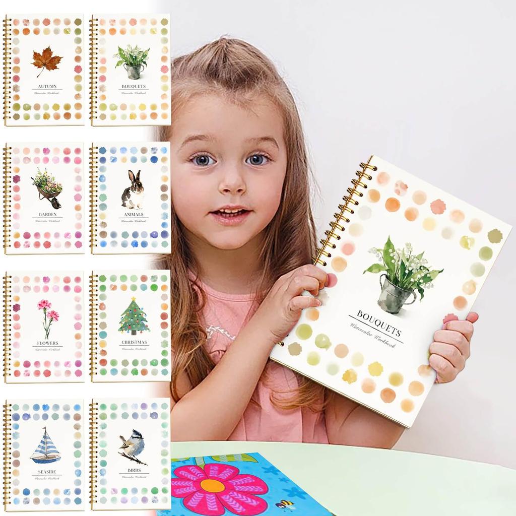 Watercolor Book For Beginners , Painting Set For Beginners , Easy Nature Scene Painting Set , Art Crafts For Creative Exploration (1ml)