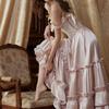 LaceMa Princess Cynthia French Court Style Jacquard Corset with Ruffle Satin Skirt Set