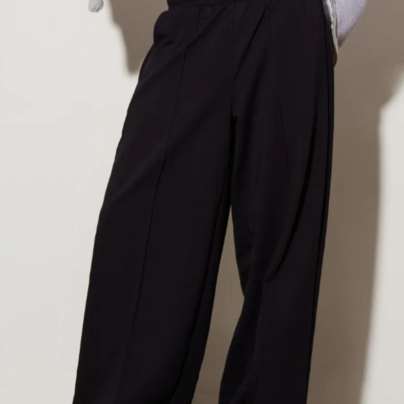 Autumn and Winter Solid Color Casual Wide Leg Elastic Waist Sweatpants Women's Jogging Sports Pants