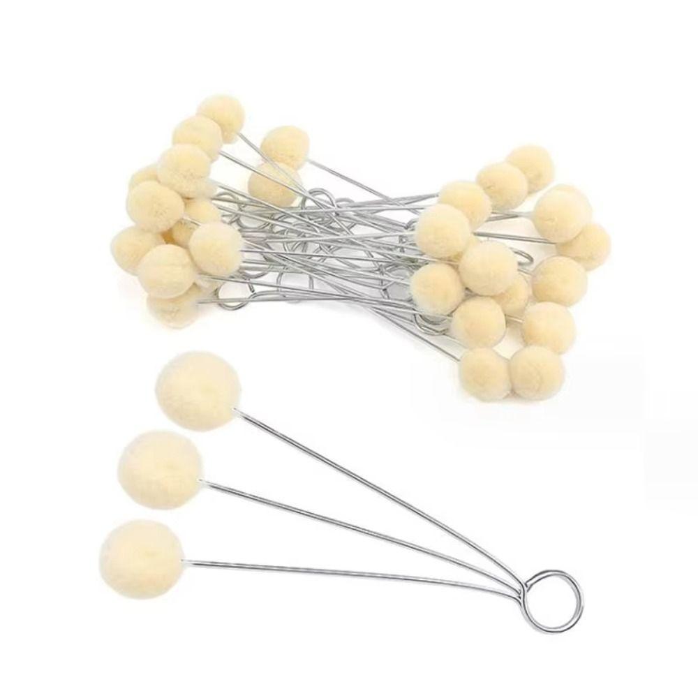 100Pcs DIY Craft Leather Wool Balls Painting Brush Leather Dyeing Applicator  Bowling Shoe Brush