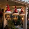 Christmas Hat Hanging Light,with Tassels Snowflake Glowing Santa Hat Lamp,Funny Warm Light Romantic Night Light Christmas Decor