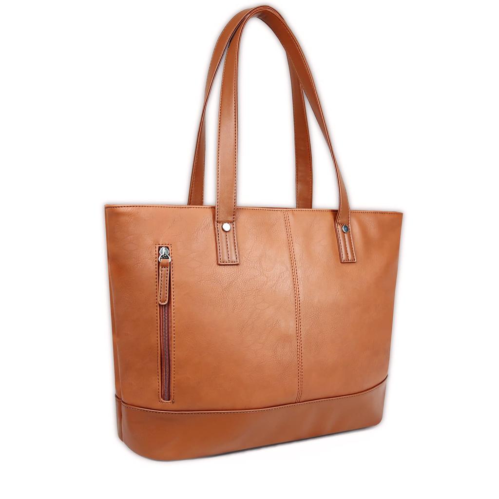 Cestlaviegu Business Tote Bag for Men and Large PU A4 Laptop Perfect for Job Business and Travel Women, Capacity, Waterproof, Self-Standing, Leather,