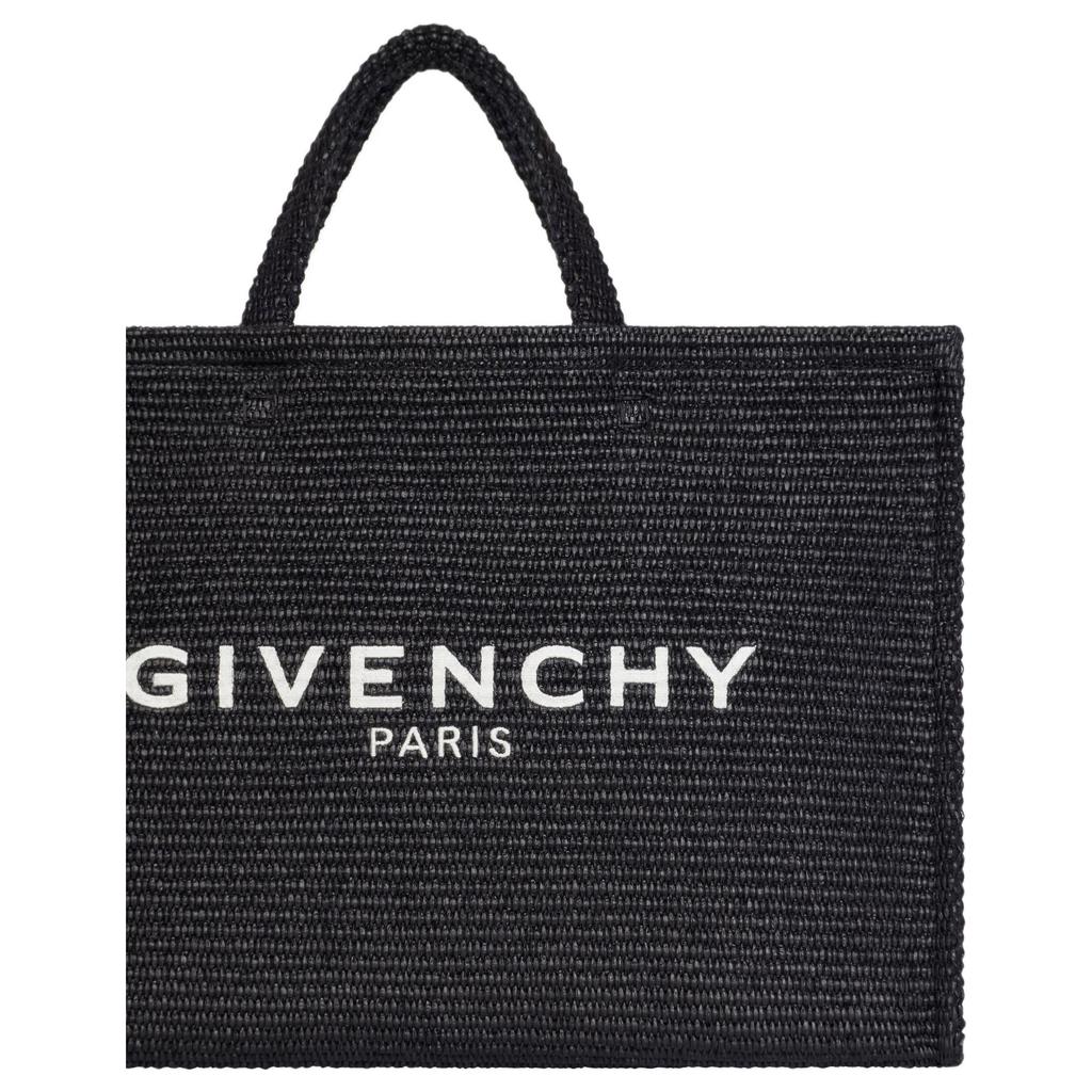 Givenchy Large G-Tote Raffia Shopping Bag Black Women Tote_bags BB50UMB1SQ-001
