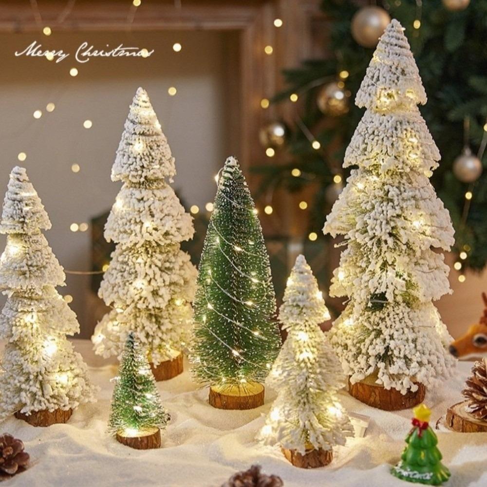 LED Lighting Christmas Tree Artificial Snow Frost Design Mini Christmas Tree Miniature Size Tabletop Christmas Tree