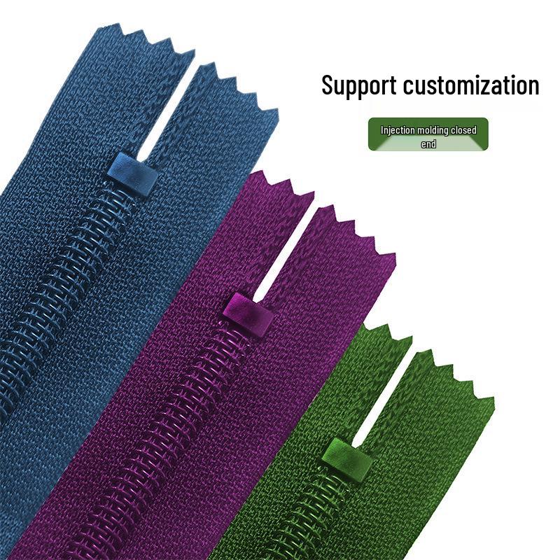 Nylon Strip Zipper for Bags and Luggage - Sizes 3, #5, #8 - Customizable Colors