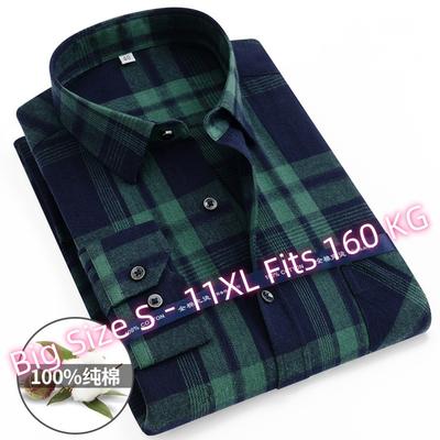 Extra Large Size 160KG S - 11XL 100 Cotton Men's Flannel Shirts Long Sleeve Men's Flannel Shirts Long Sleeve Big and Tall