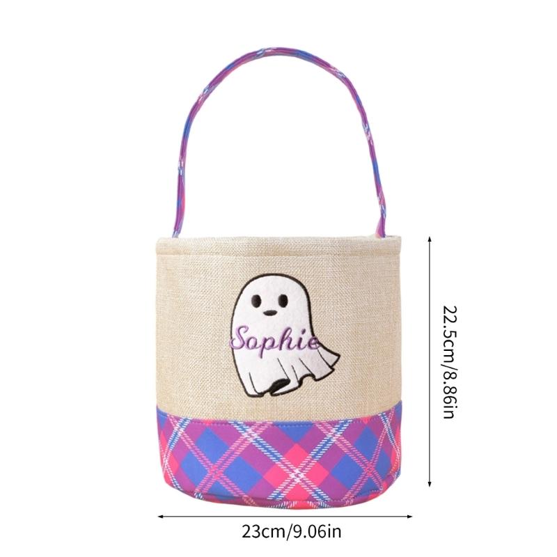 Fabric Trick or Treating Bucket Bag Friendly Halloween Party Accessory For Children Candy Collection