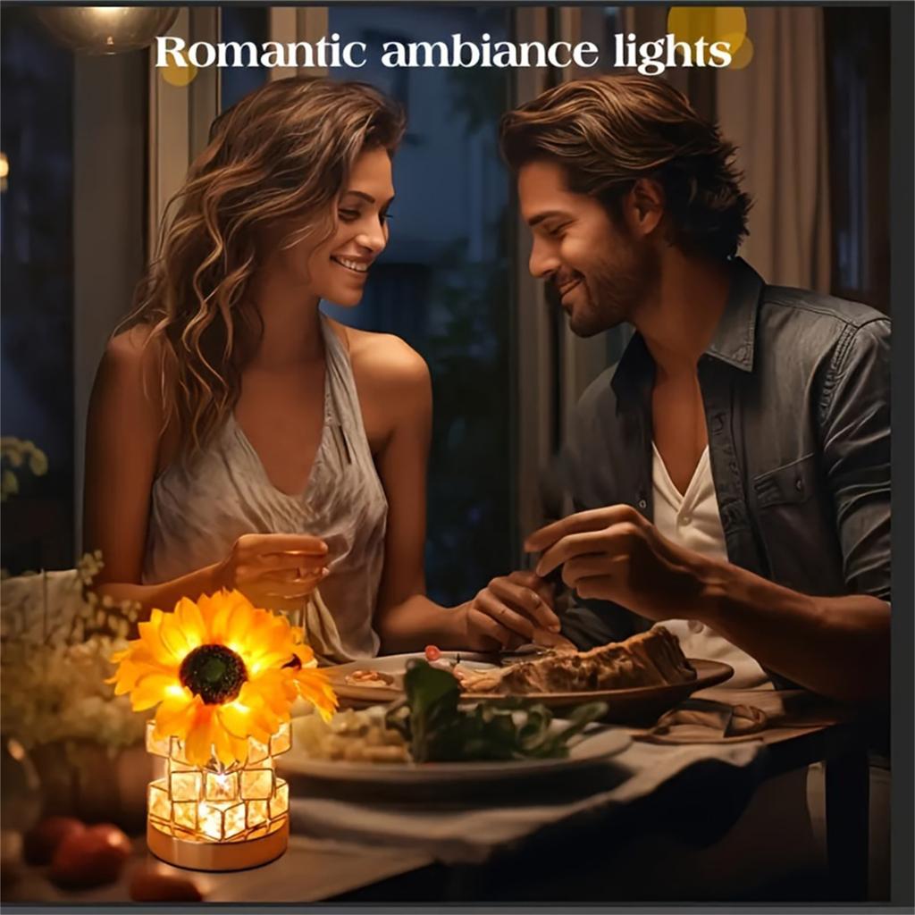 Sunflower Nightlight Bedroom Bedhead Atmosphere Light Decoration Desk Lamp Desktop Ornament Creative Romantic Gift Birthday