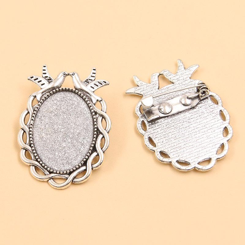 7 Styles 18x25mm Gem Brooch & Pendant Base Holder for DIY Accessories