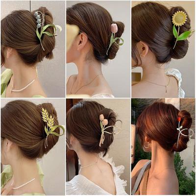 Elegant 2022 Tulip Butterfly Hair Claw Clip for Women - Temperament Shark Hair Accessory