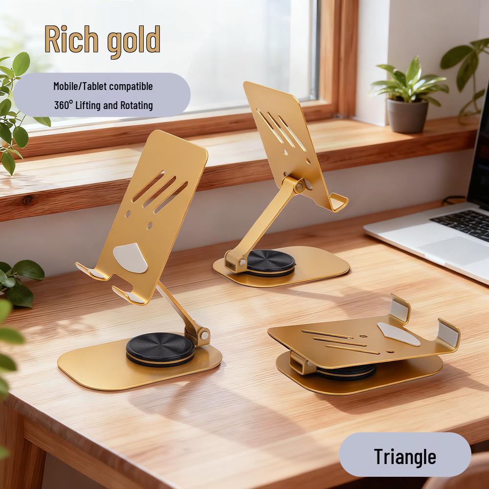 Foldable Carbon Steel Mobile Phone Desktop Stand - Adjustable and Rotatable.