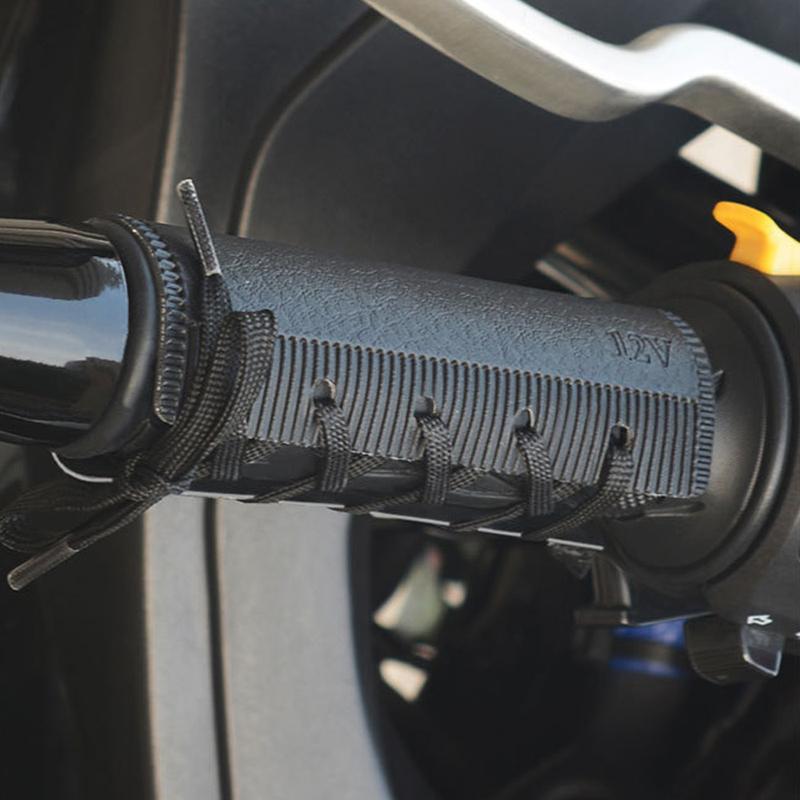 Motorcycle Heated Grip Covers with Tie Tape 12V Strap Type Heating Pad Electric Heated Handgrip Waterproof Cover