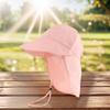 Kids Outdoor Sun Protective Fisherman Hat With Neck Flap Drawstring Breathable Bucket Hat For Hiking and Camping