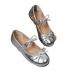 2025 Retro Round Toe Bowknot Strap Flats - Spring/Autumn Elegant Women's Shoes