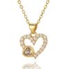 Neue Design Gold Bunte Liebe Herz Anhänger Halsketten Mode Zarte Frauen Party Valentinstag Geschenk