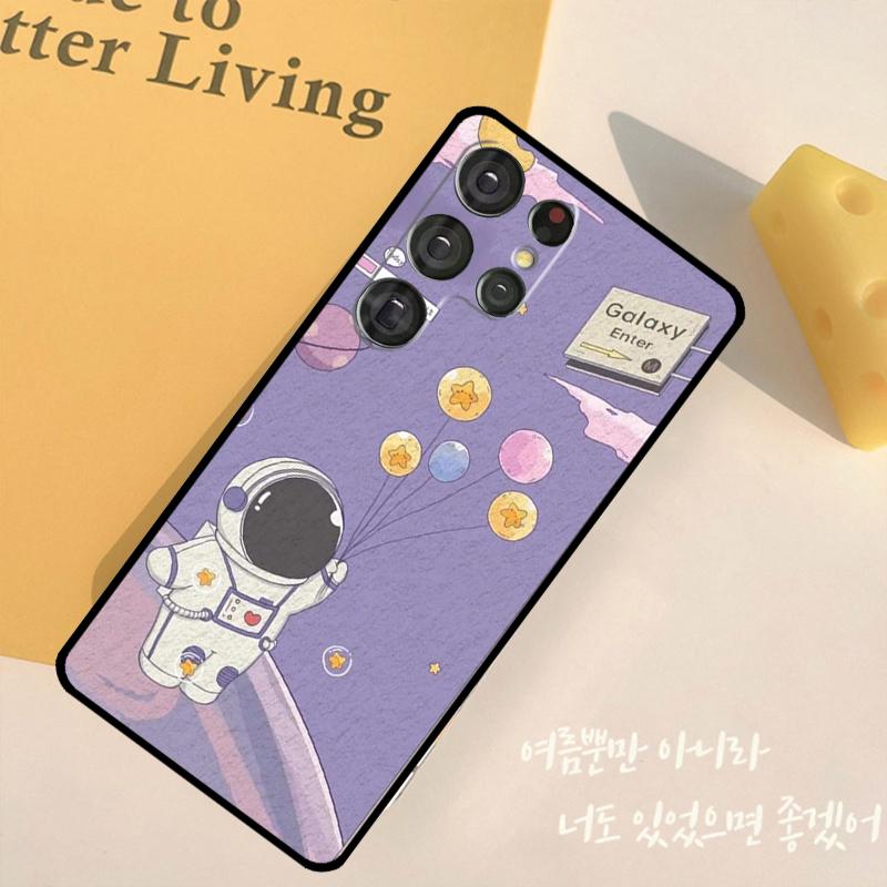 Star Astronaut Cute Phone Case For Samsung Galaxy S24 S25 Ultra S9 S10 S20 S22 S21 Plus S23 FE Back Cover Shell