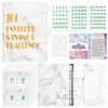 100 Envelope Money Savings Challenge Binder Set A5 PU Leather Students Notebook Marble Budget Binder with Cash Pockets