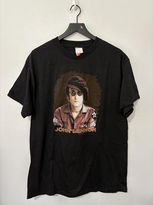 John Lennon Shirt Mens Large Black 2005 Music Icon Graphic Tee Tennessee River Unisex T-Shirt
