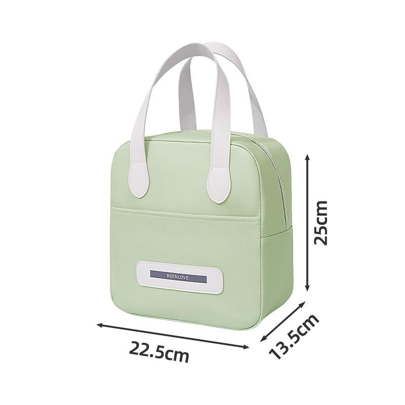 Letter Print Beenlove Solid Color Lunch Insulated Bag Portable Hand Held Bags