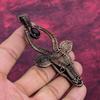Faceted Mozambique Garnet Gemstone Pendant Copper Wire Wrapped Cow Face Pendant