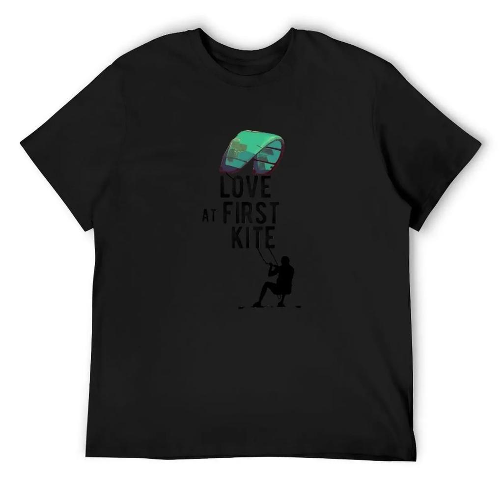 Love At First Kite - Funny Hydrofoil Kitesurfing T-Shirt vintage t shirts cute clothes sweat graphics mens t shirt graphic
