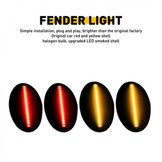 For 1999-10 Ford F350 LED F450 Dually Bed Fender Side Marker Lights 4pcs