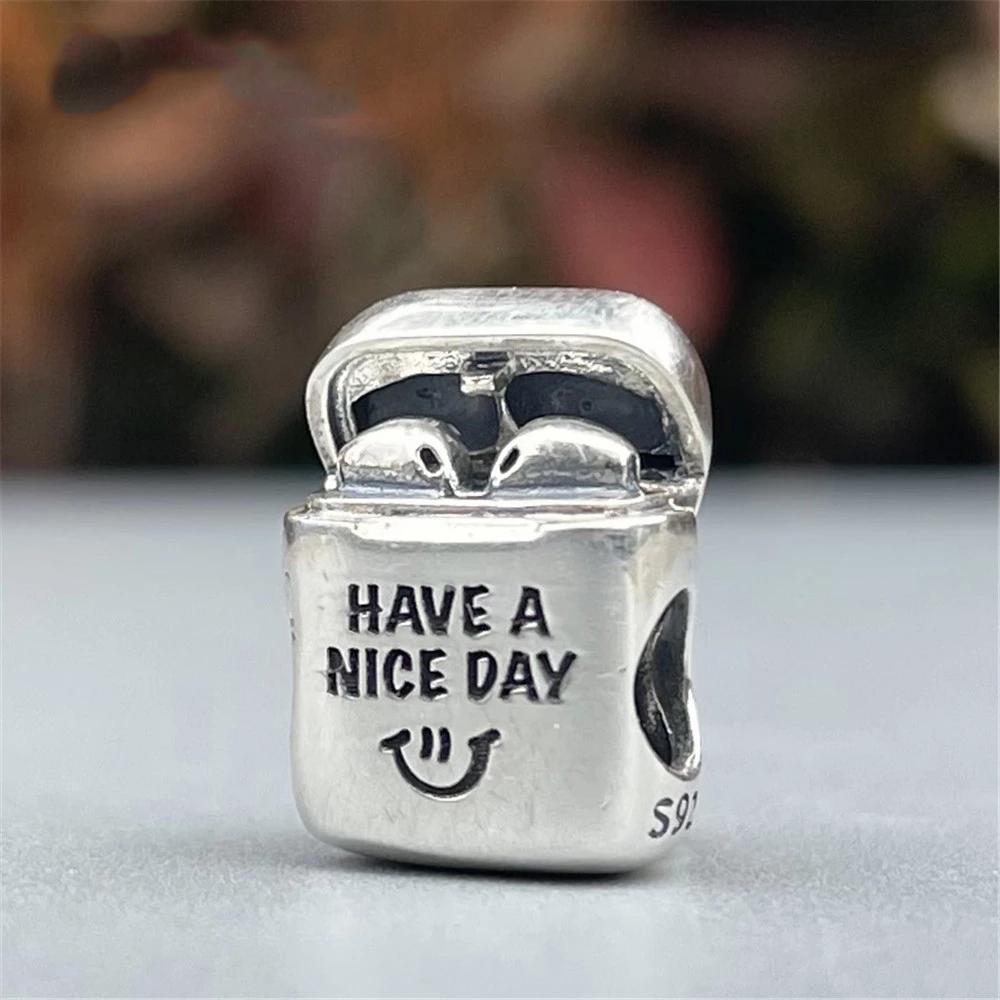 925 Silver Charm Bracelet DIY Jewelry Gift for Women with Guitar Dice Headphones Candy Pendant Fashion Accessories