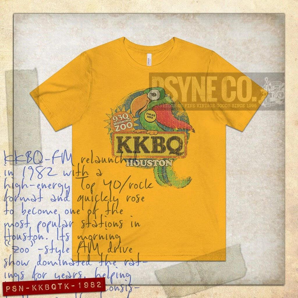 

KKBQ Хьюстон Птица Ту-Ки 1982 Винтажная мужская футболка S