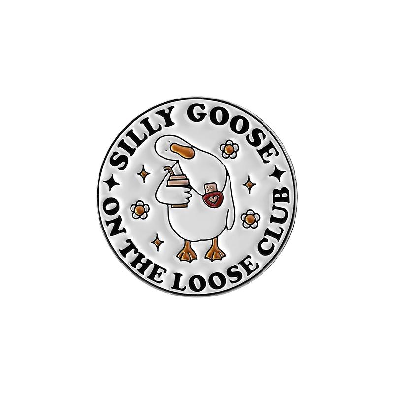 5-7PCS/SET Enamel Pins Custom Silly Goose Club Brooches Lapel Badges Clothes Animal Jewelry Gift for Friends