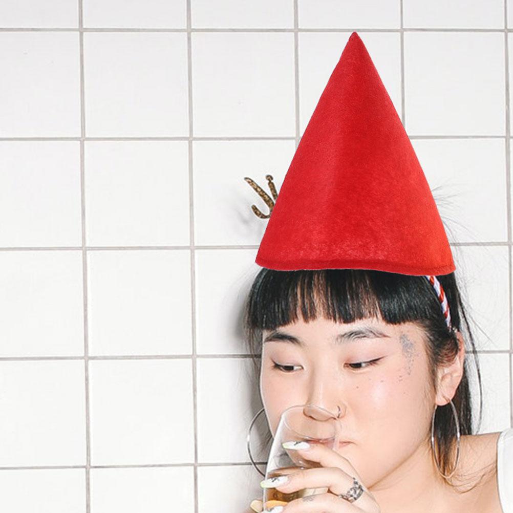 4 st Konformad Filthatt Rund Kon Ankhatt Festartiklar Jul Tomtehatt Gnomhattar Halloween Rekvisita Födelsedagshatt Alvhatt