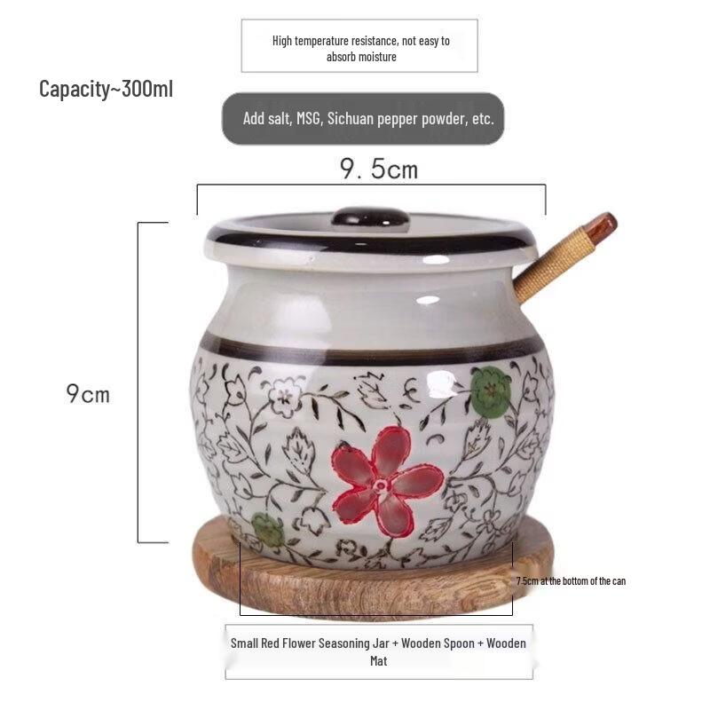 Japanese Style Ceramic Underglaze Condiment Jar