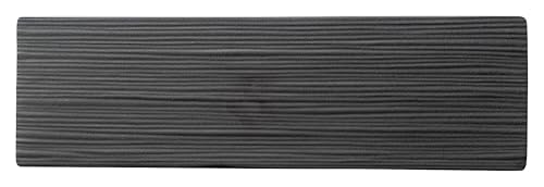 

KOYO Japanese Modern Matte Black 34cm Rectangular Plate with Line Pattern, Dishwasher Safe, Made in Japan, Product Number 19530041