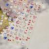 Fruit 5D Nail Art Sticker Apple Strawberry Cherry Love Hearts Bowknot Stars Cartoon Butterfly Manicure Decal DIY