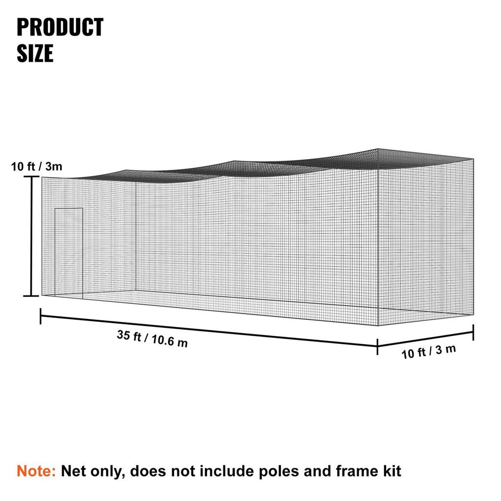 Baseball Batting Netting, Professional Softball Baseball Batting Hitting Training Net, Practice Portable Pitching Cage Net with Door & Carry Bag,