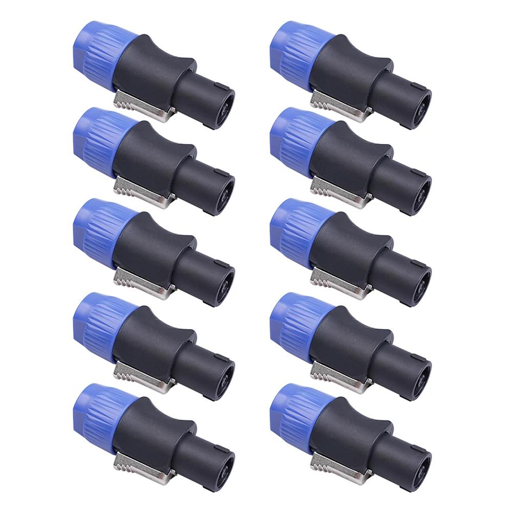 20/10pcs Speaker Connectors 4 Pole 4 Pin Male Audio Cable Adapter Speakon ABS Shell Jack Accessories Ohm Plug For Neutrik NL4FC