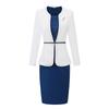 Trolman Women's Elegant White Suit Dress Two-Piece Set