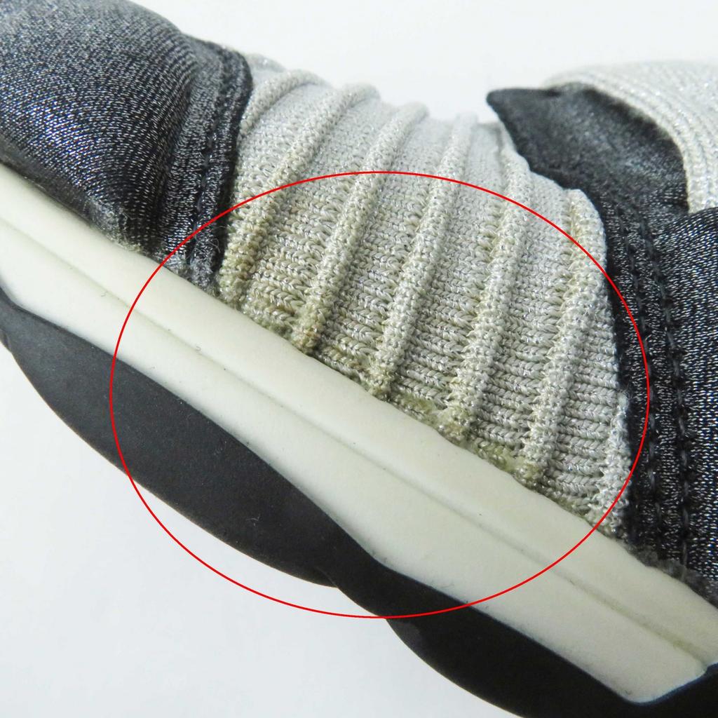 Very Good CHANEL Sneakers COCO Mark Logo Knit Sneakers/socks Gray Women 37.5 Used