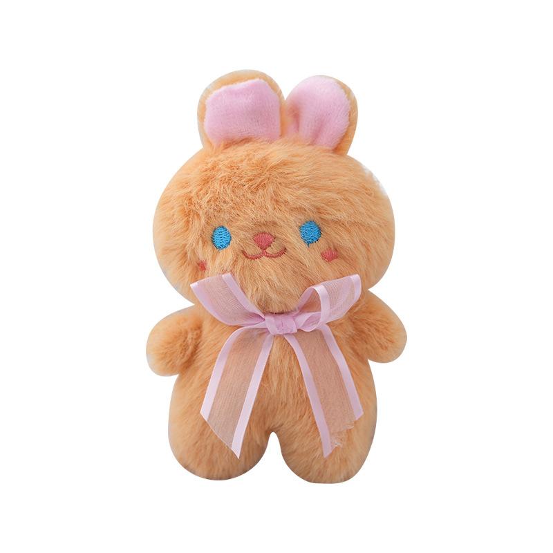 Whimsical Plush Bear And Rabbit Keychain Adorable Stuffed Animal Doll Backpacks For