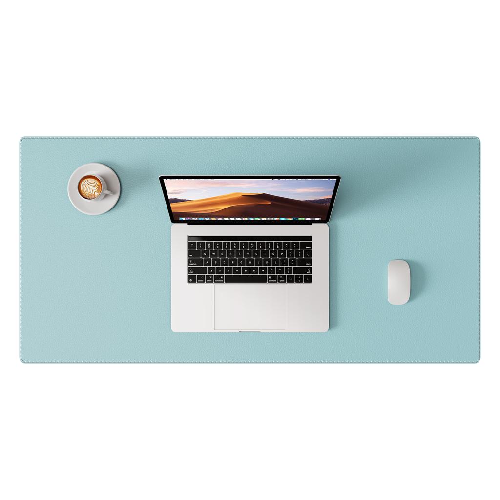 Desk Pad Protector, Mouse Pad, Desk Mat, Non-Slip with Stitched Edges PU Leather Desk Blotter for Home School