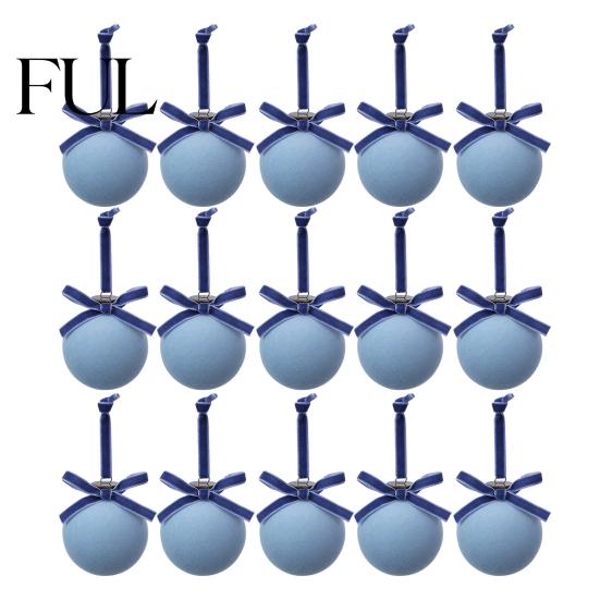 Retro Christmas Baubles with Bows 15Pcs Flocking Ball Hanging Ornaments Bow Decor, Flocked Tree Velvet Balls Bubbles for Holiday Home Decoration,