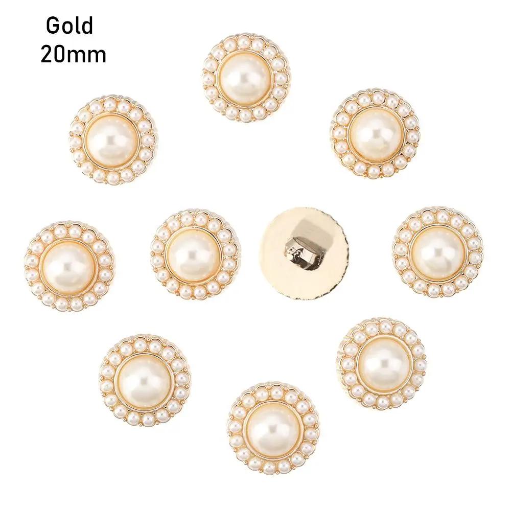 10 Pezzi Lega Strass Lucidi Perla Bottoni per Abbigliamento DIY Cucito Abbigliamento Bottone Lavorazione a Maglia Fatta a Mano Accessori Decorativi per Cucito