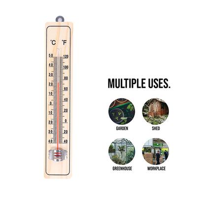 Drevený nástenný teplomer Vnútorný Vonkajší Logger Meter Záhrada Dom Garáž Záhrada Regulátor teploty pre chov