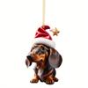7Pc Set of Dachshund Acrylic 2D Pendants for Christmas, Christmas Tree Decorations, Car Interior Ornaments, Halloween and Christmas Gifts
