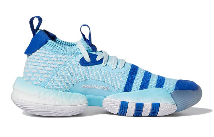 adidas Trae Young 2.0 Fabric Mid Top Children's Basketball Shoes Blue H06488